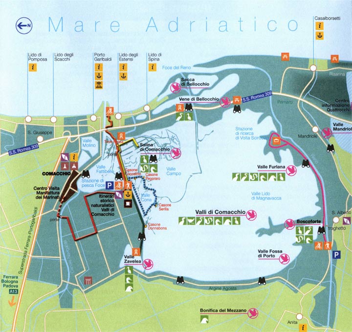 Comacchio - mappa delle saline