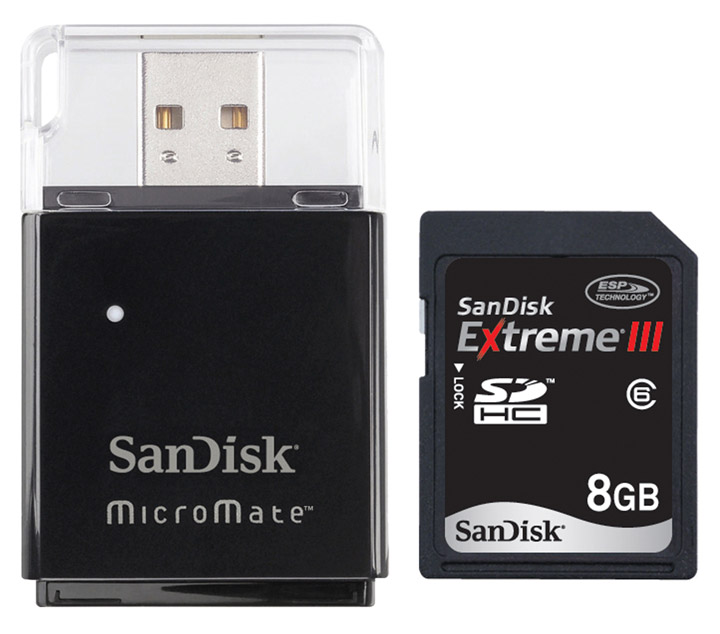 SanDisk Estreme III SDHC e il lettore usb MicroMate